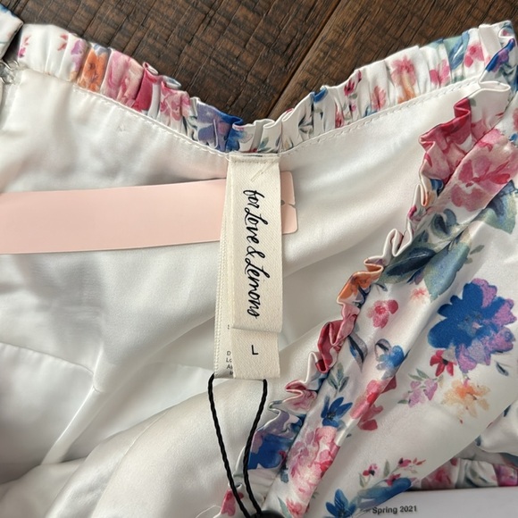 NWT For Love & Lemons JULIET FLORAL RUCHED SKIRT - Picture 10 of 14